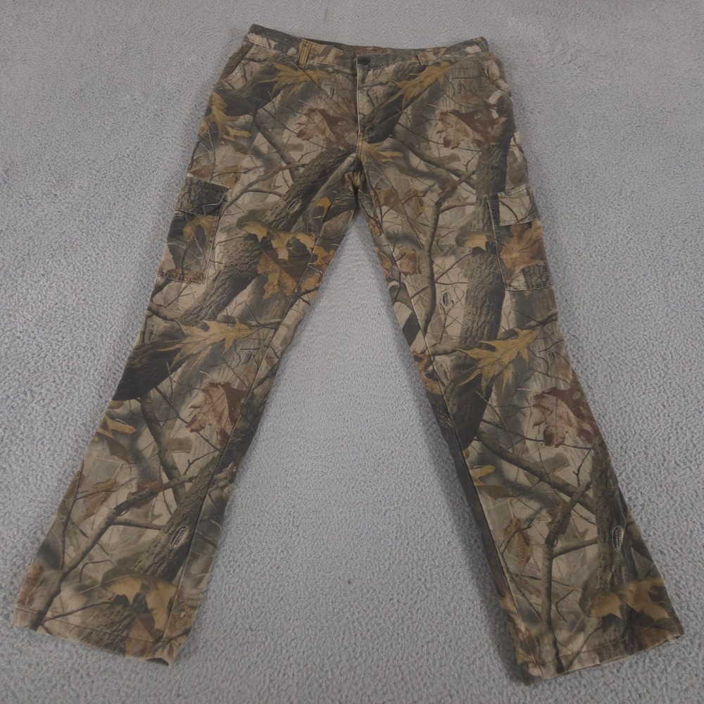 VTG Whitewater Outdoors Pants Mens 38x32 Camo RealTree Hardwoods Cargo Straight